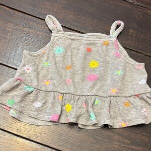 Chaser Kids Tank Top with Floral Print - Gray and Multicolor